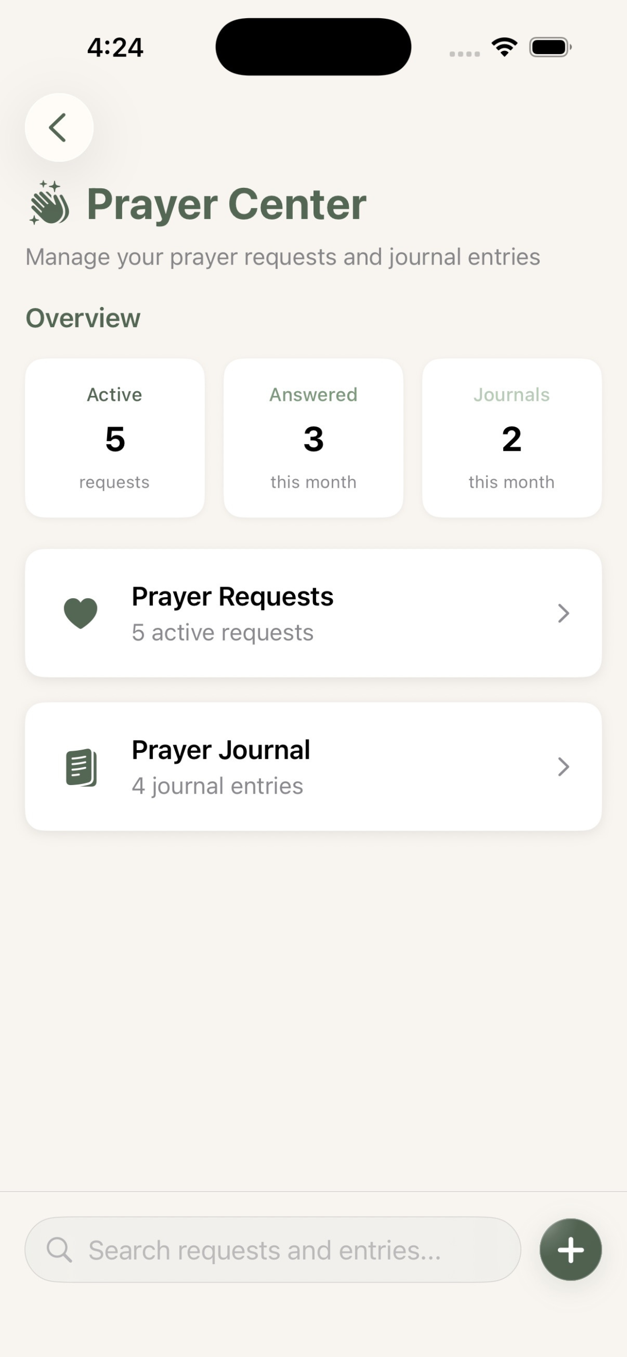 Prayer Center Screenshot